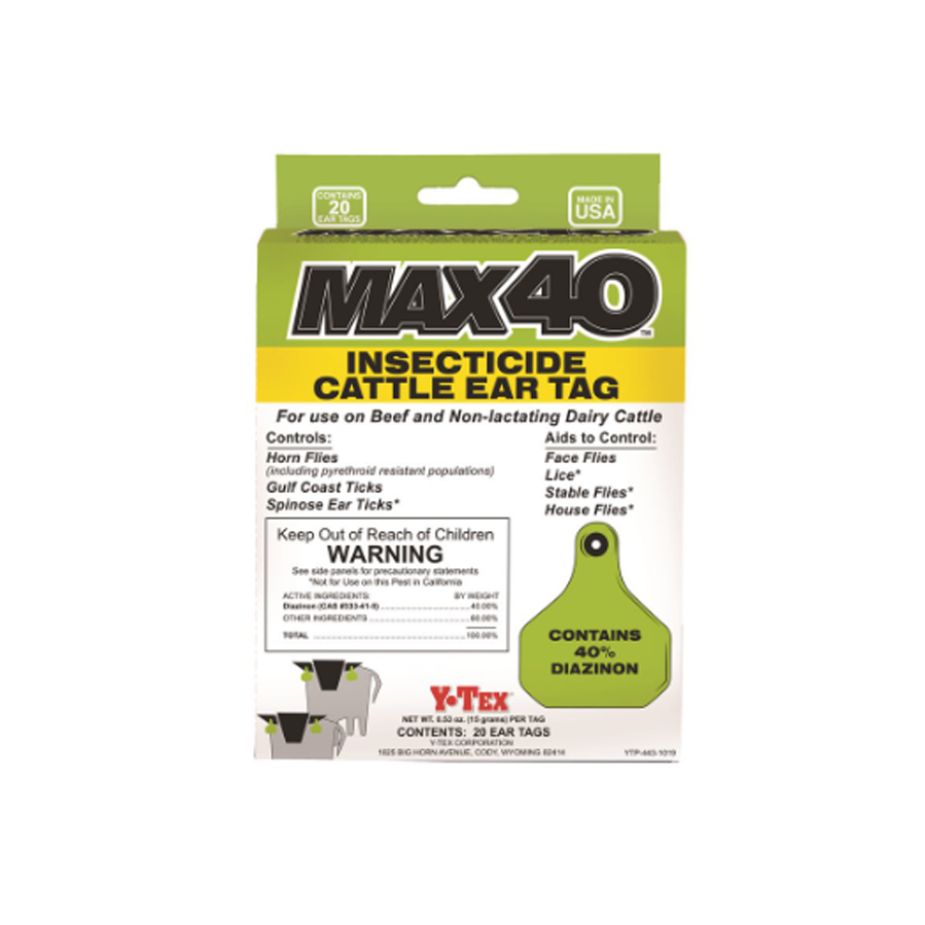 max 40 insecticide cattle ear tag