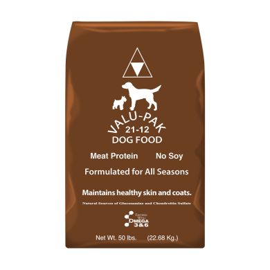 valu-pak dog food 21/12 50 lb bag