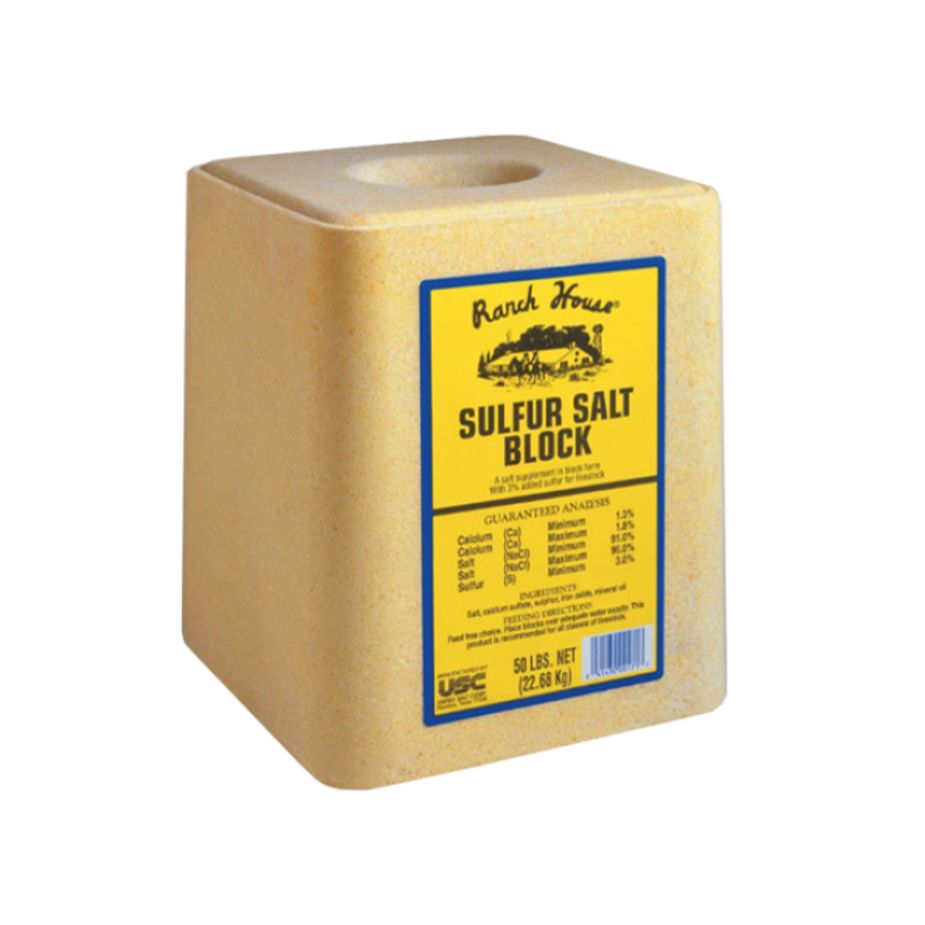 ranch house sulfur salt block 50 lb