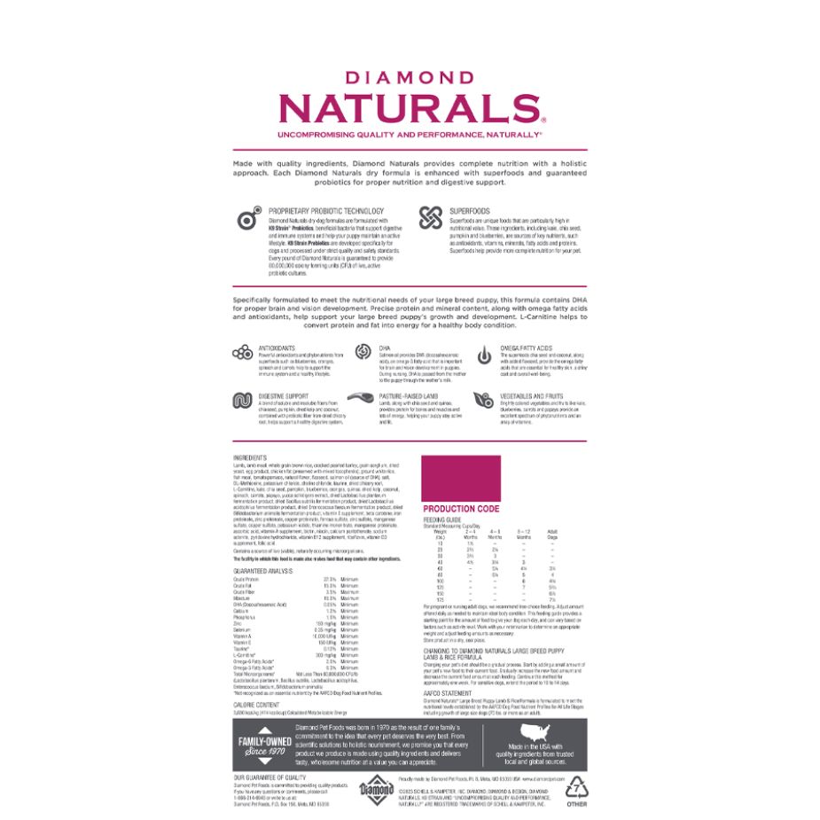 diamond naturals dog food large breed puppy