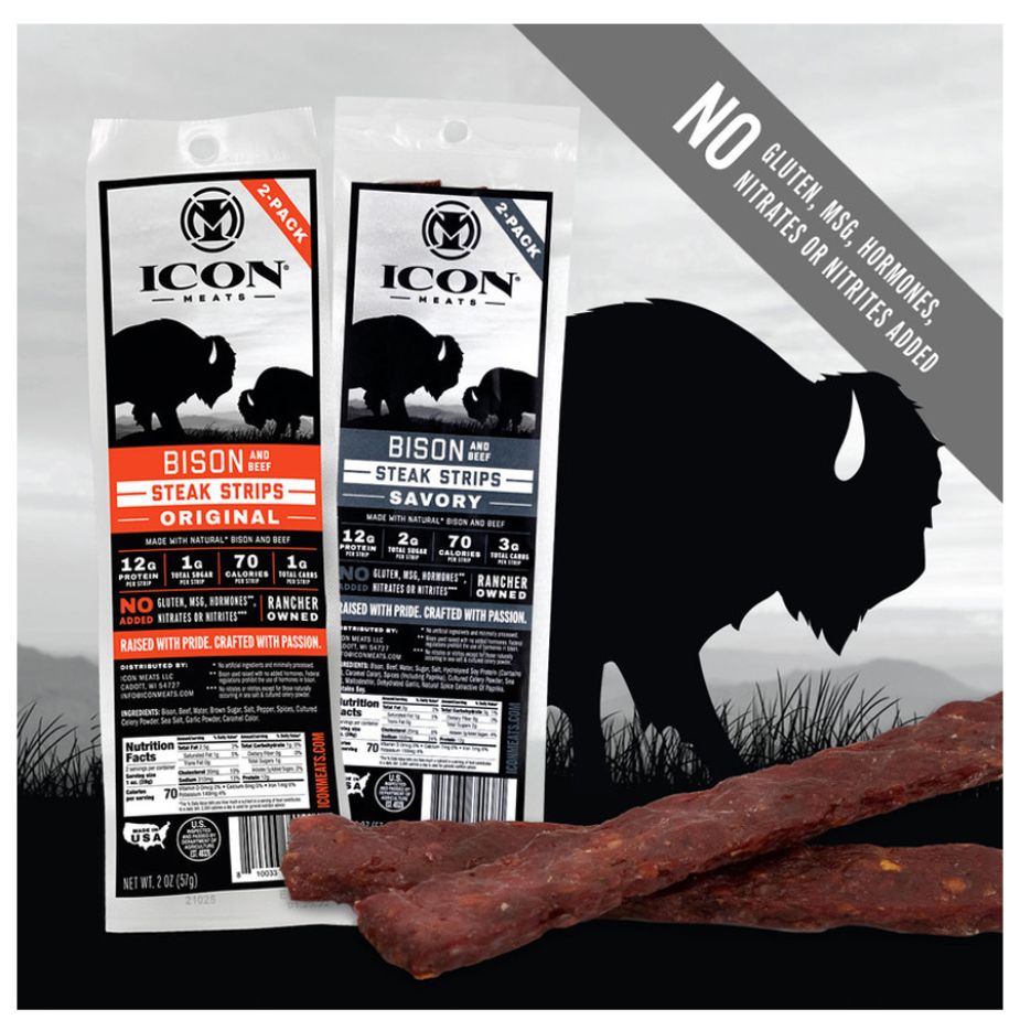 icon bison steak strips 2 pack