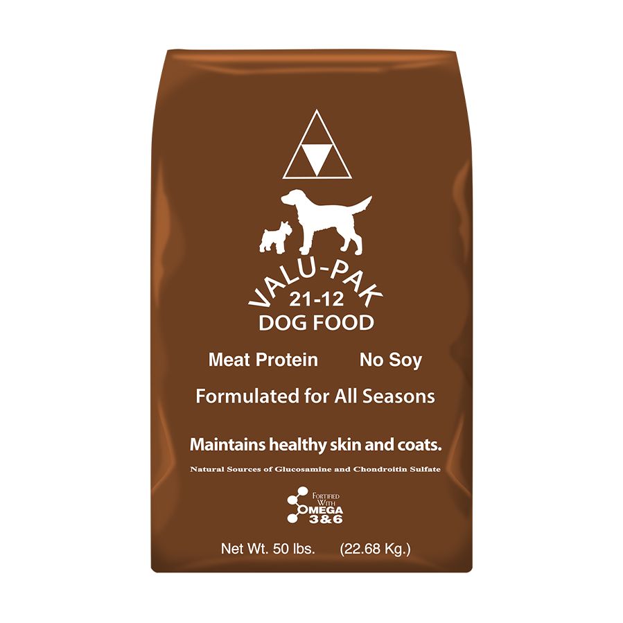 valu-pak dog food 21/12 50 lb bag