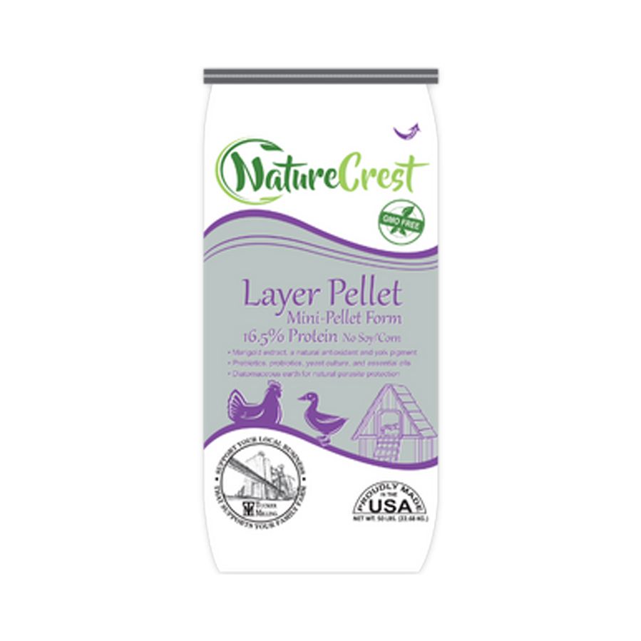 nature crest 16.5 mini pellet layer non gmo chicken feed