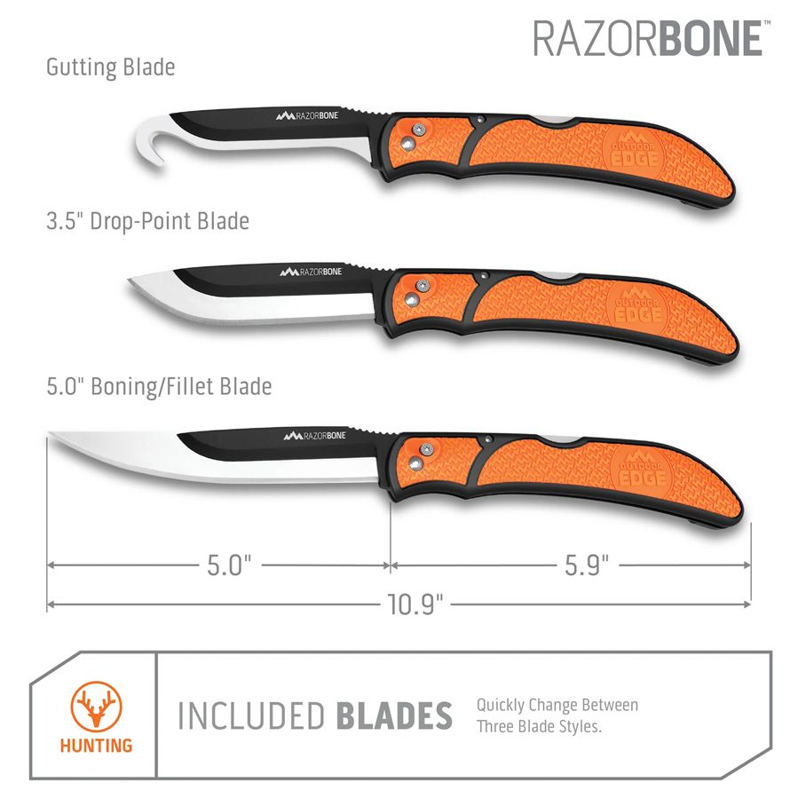 outdoor edge razorbone hunting knife replaceable blade