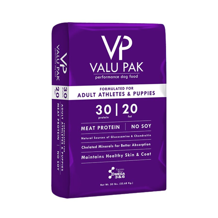 valu-pak dog food 30/20 50 lb bag