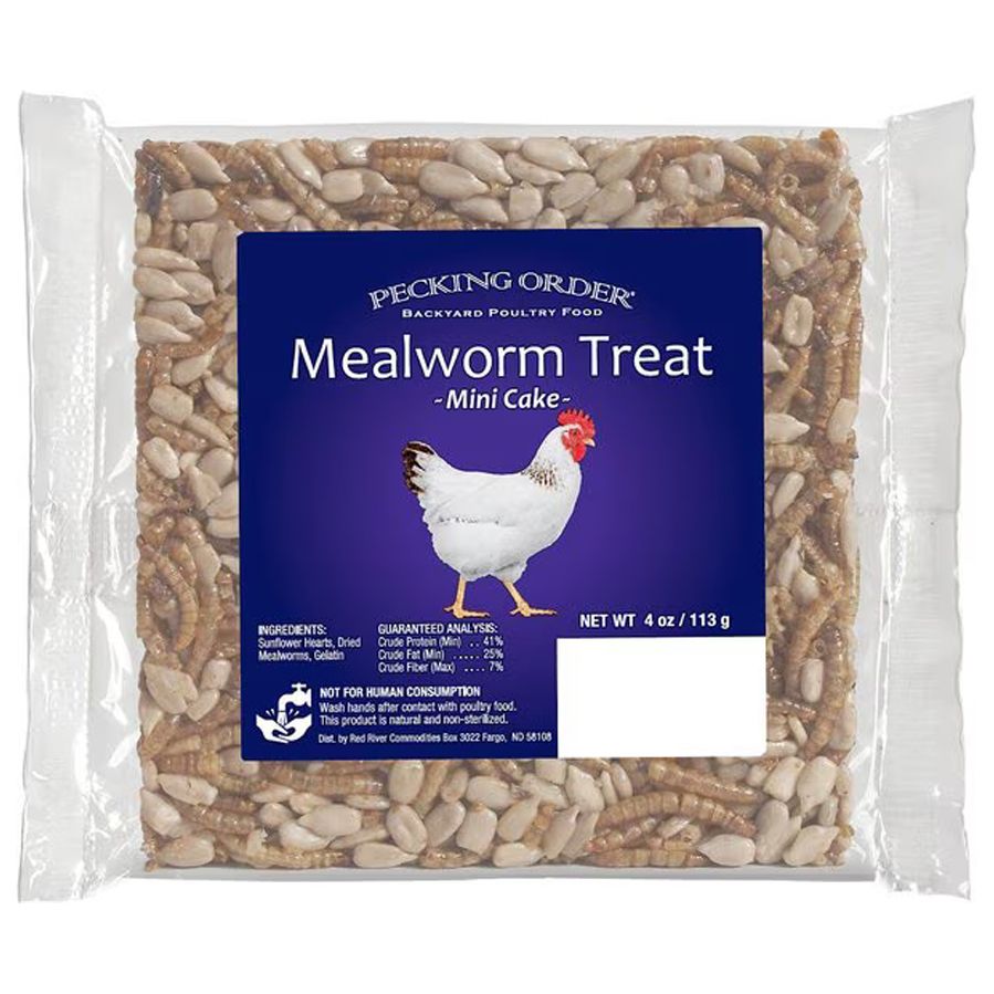 pecking order mealworm treat mini cake