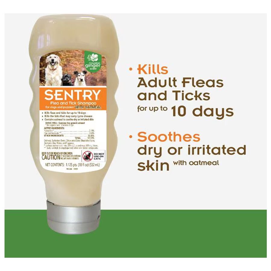 sentry flea tick shampoo dog pet treatment